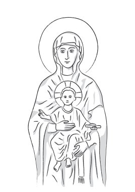 Mary and Jesus clipart