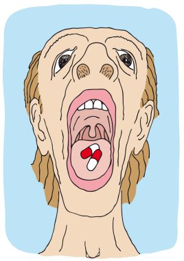 Swallowing pills clipart