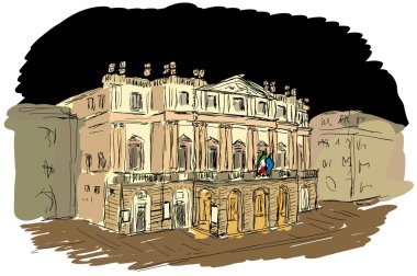 Teatro alla Scala in Milan clipart