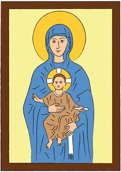 Maria e Gesù — Vettoriale Stock
