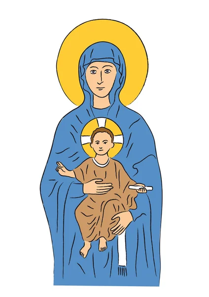 Maria en Jezus — Stockvector