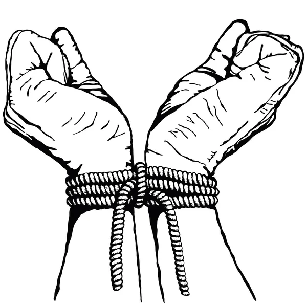 Hands tied — Stock Vector