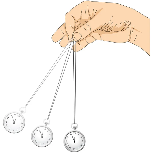 Mano y reloj — Vector de stock