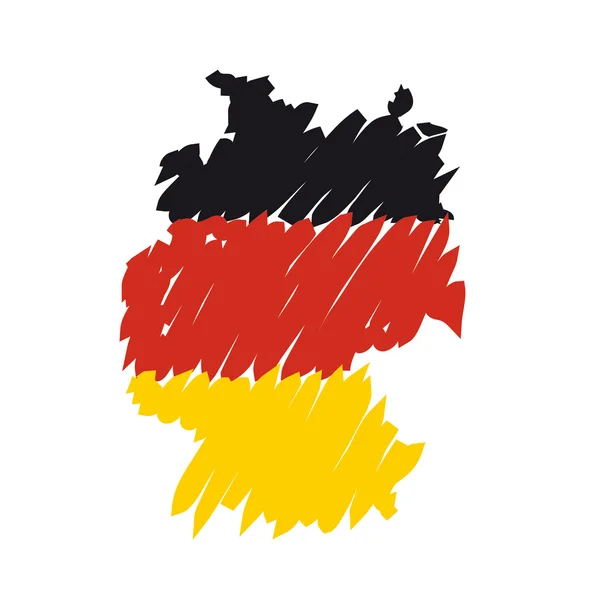 Vlag kaart Duitsland — Stockvector