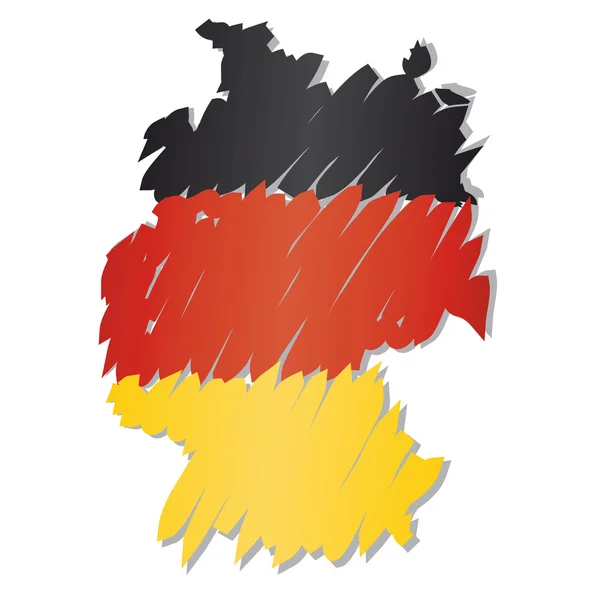 Mappa della bandiera Germania — Vettoriale Stock