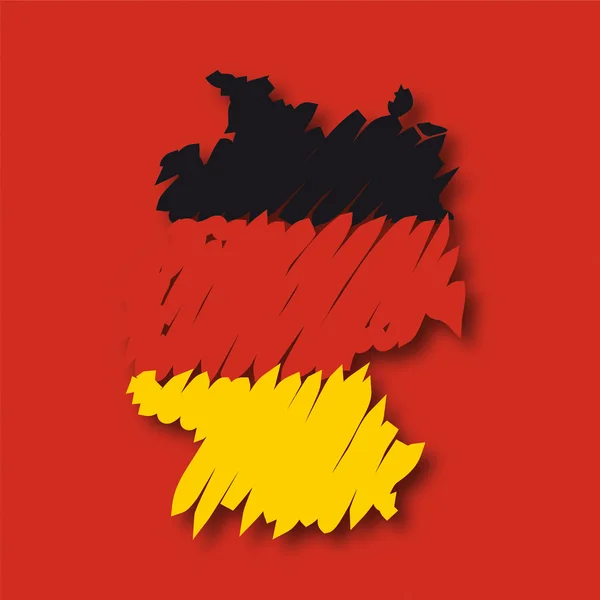 Carte du drapeau Allemagne — Image vectorielle