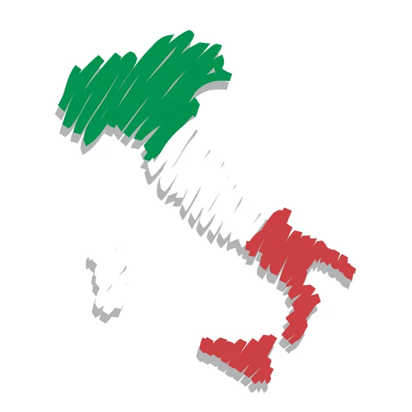Mapa Bandera Italia — Vector de stock