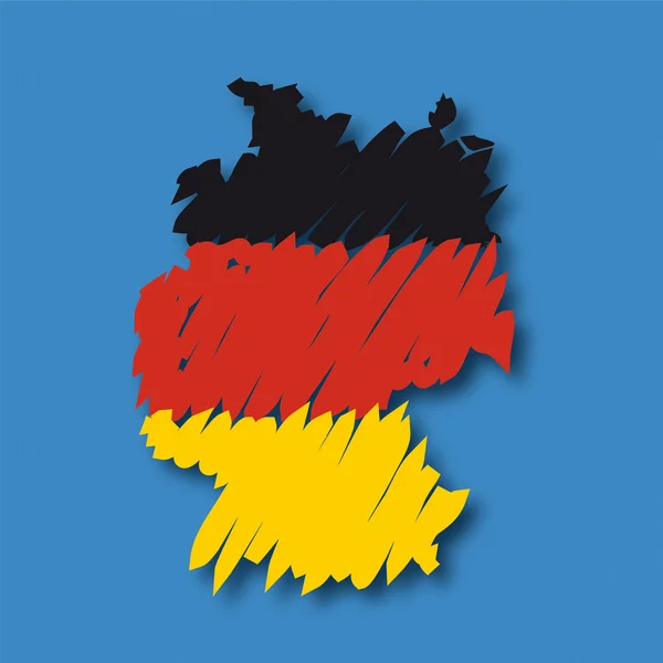 旗地図ドイツ — ストックベクタ