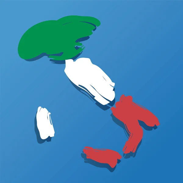 Karta flagga Italien — Stock vektor