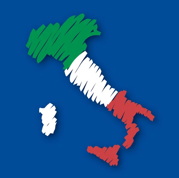 Zászló Olaszország Térkép — Stock Vector