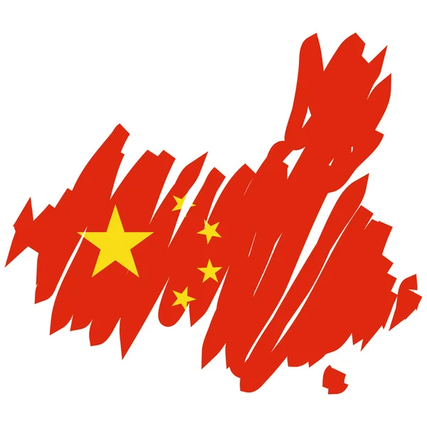 Карта прапор Китаю — стоковий вектор
