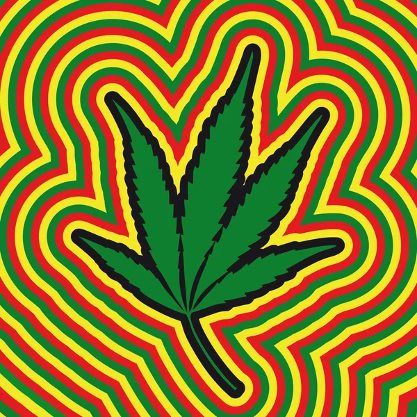 Blad marihuana — Stockvector