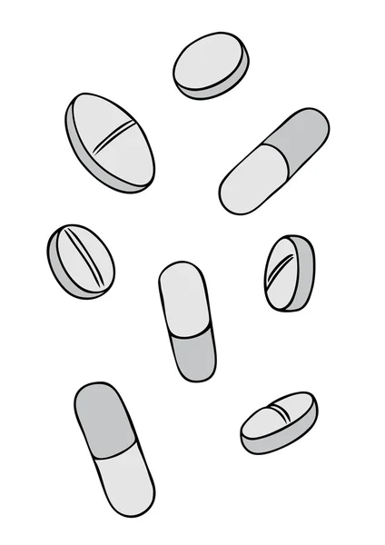Veel pillen — Stockvector