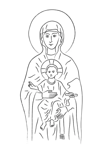 Meryem ve İsa — Stok Vektör