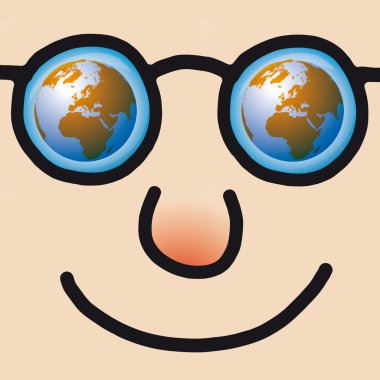 Face with glasses clipart