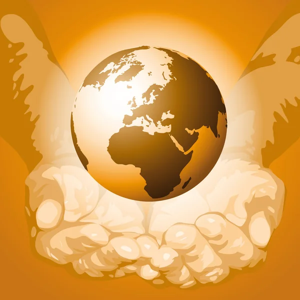 The world in the hands — Stock Vector