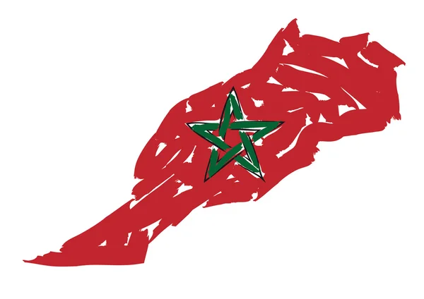 Σκίτσο χάρτη σημαία Μαρόκο — Διανυσματικό Αρχείο
