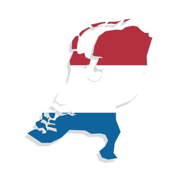 Mappa con la bandiera Paesi Bassi — Vettoriale Stock