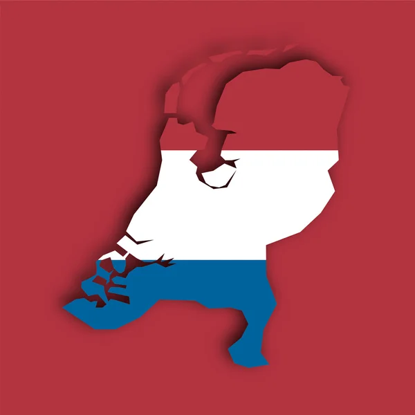 Vlag kaart Nederland — Stockvector
