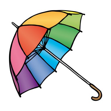 Colored umbrellas clipart
