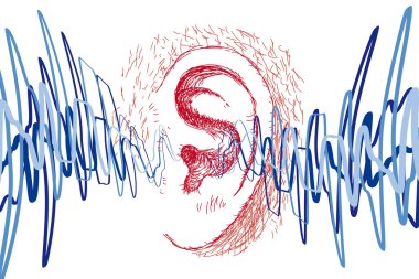 Ear and sound waves clipart