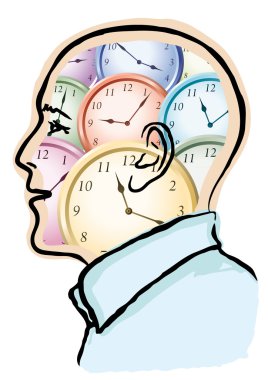 Time in the head clipart