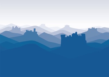 Background with castles clipart
