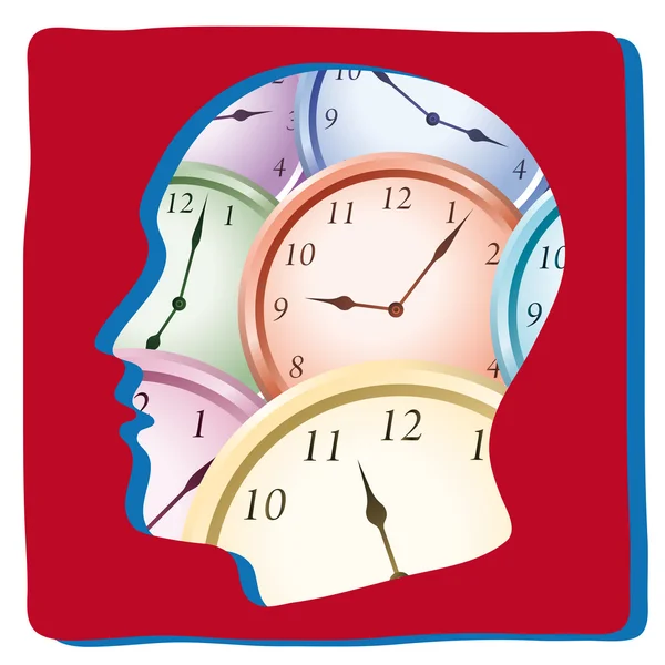 Time in the head — Stock Vector