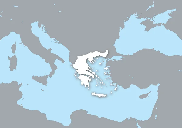 Mapa Řecka — Stock fotografie
