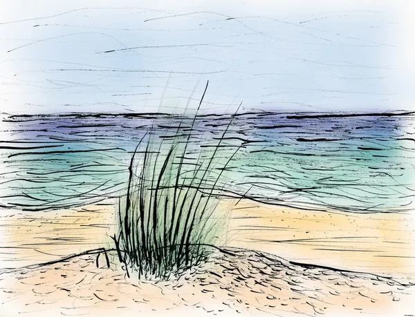 Rysować plaży — Zdjęcie stockowe