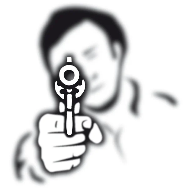 Un pistolet qui tire — Image vectorielle