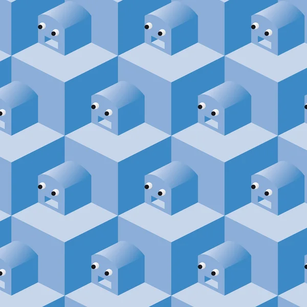 Pattern cubes robot — Stock Vector