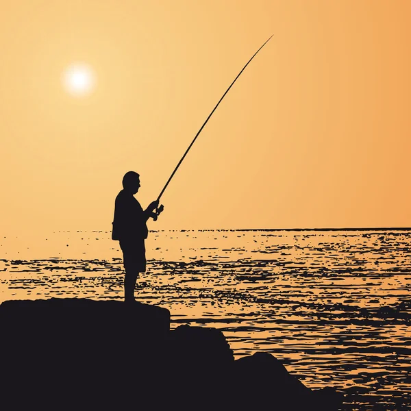 Pescatore — Vettoriale Stock