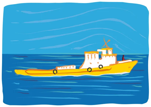 Barco de pesca — Archivo Imágenes Vectoriales