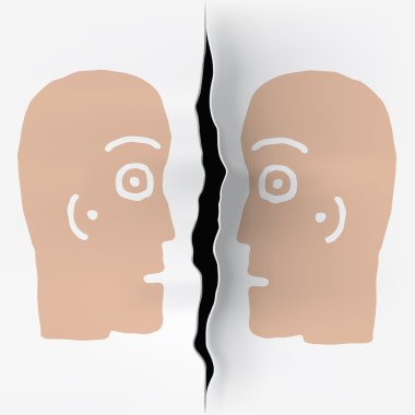 Two heads separated clipart