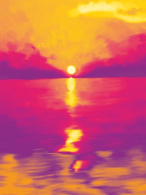 Painted sunset clipart