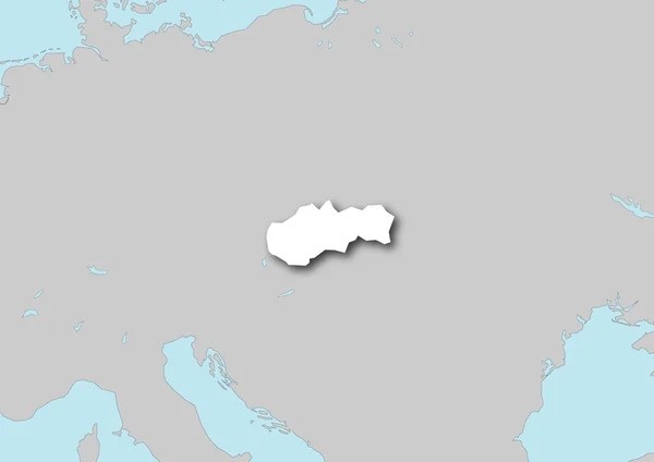 El mapa de Eslovaquia —  Fotos de Stock