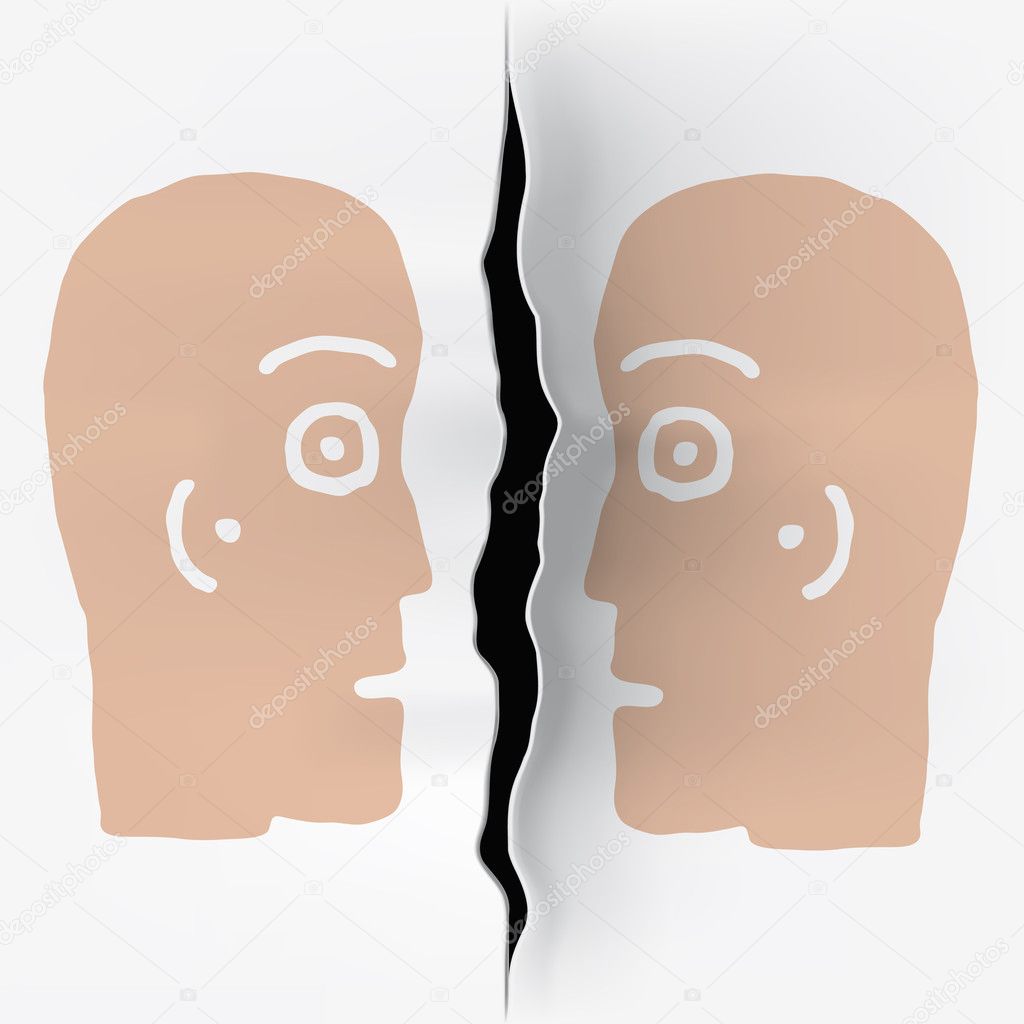 Two heads separated