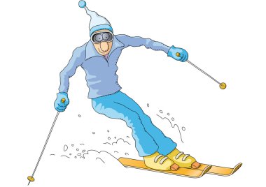 Illustration of a skier clipart