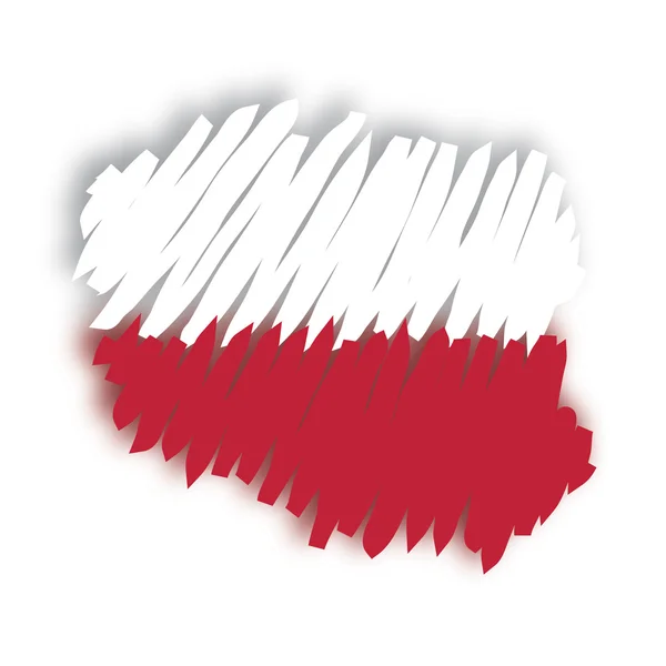 Mapa flaga Polska — Wektor stockowy