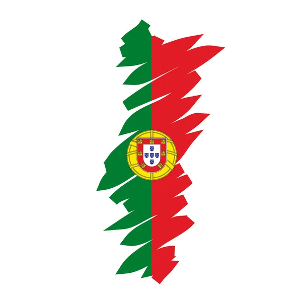 지도 국기 포르투갈 — 스톡 벡터
