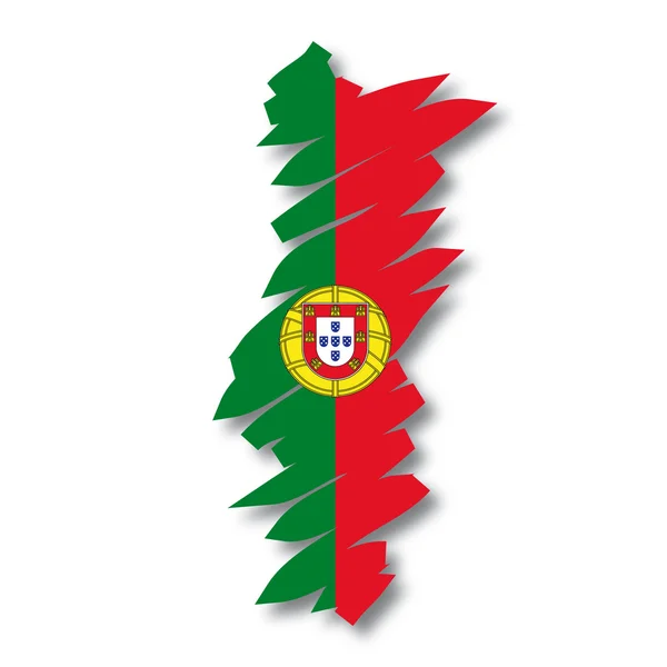 地図ポルトガルの旗 — ストックベクタ
