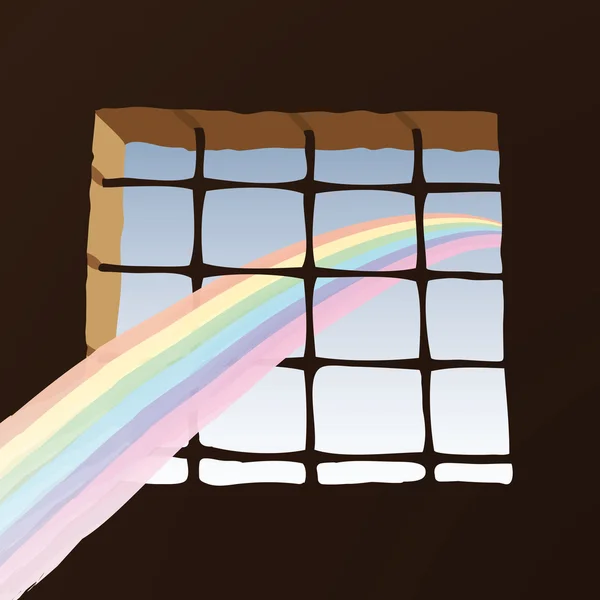 Gefängnisfenster — Stockvektor