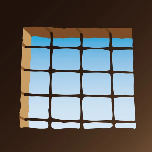 stock vector Prison window