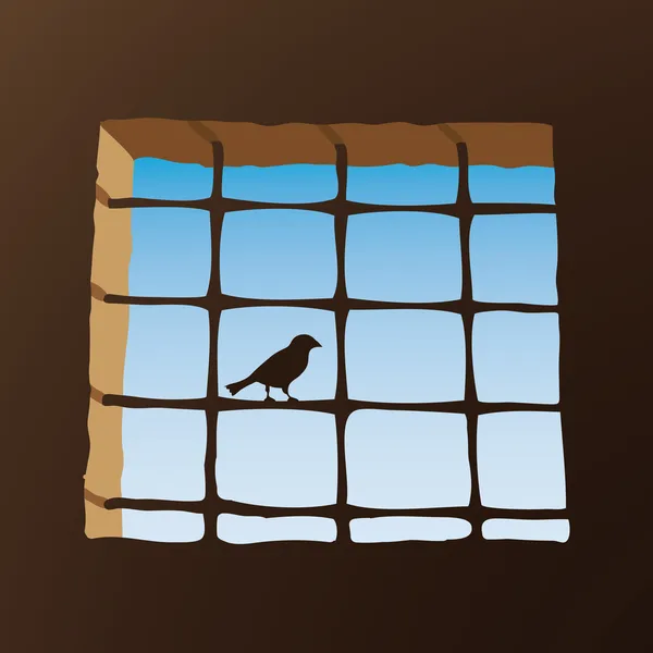 Prison window — Stock Vector