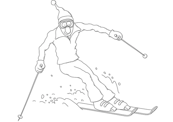 Illustration d'un skieur — Image vectorielle