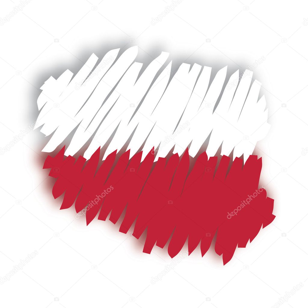 Map flag Poland
