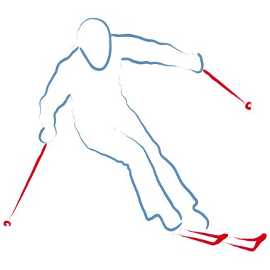 Stylized skier clipart