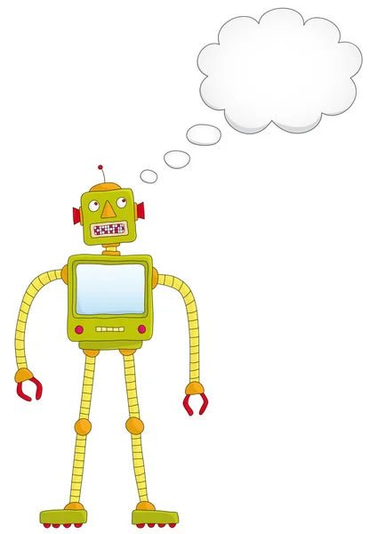 Robot that thinks — Stock Vector