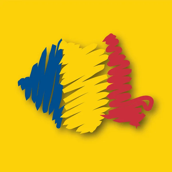 Прапор карта Румунії — стоковий вектор